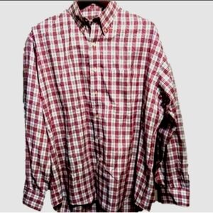 Burberry plaid long sleeve button down shirt